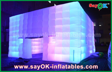 Zelt aufblasbares PVC im Freien beschichtete riesiger Würfel-aufblasbares Zelt mit Farbänderungs-Licht-/Luft-Gebläse