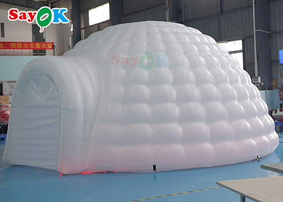 Aufblasbares Iglu-Zelt mit reinweißer LED-Runde für Disco-Party-Events