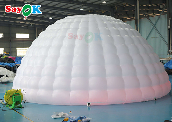 Aufblasbares Iglu-Zelt mit reinweißer LED-Runde für Disco-Party-Events