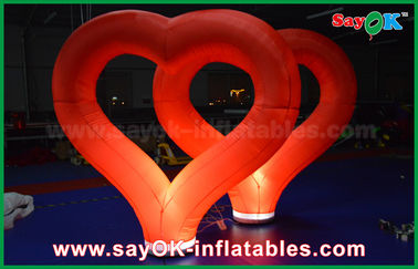 Heiratendes aufblasbare Dekorations-im Freien rotes aufblasbares Nylonherz mit LED-Licht