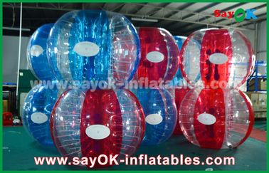 Fußball-aufblasbare Spiele siegelten blauen und roten 0.7mm TPU aufblasbaren Blasen-Ball für das Spielen heiß