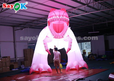 Aufblasbare Charaktere 4m Rosa Aufblasbare Dinosaurier für Festdekoration Feuchtigkeitsdichtheit Hohe Luftdichtheit