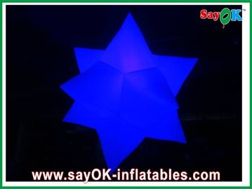 Licht-Durchmessers 2m des weißen Stern-aufblasbarer LED Nylon-Stoff besonders angefertigt für Partei